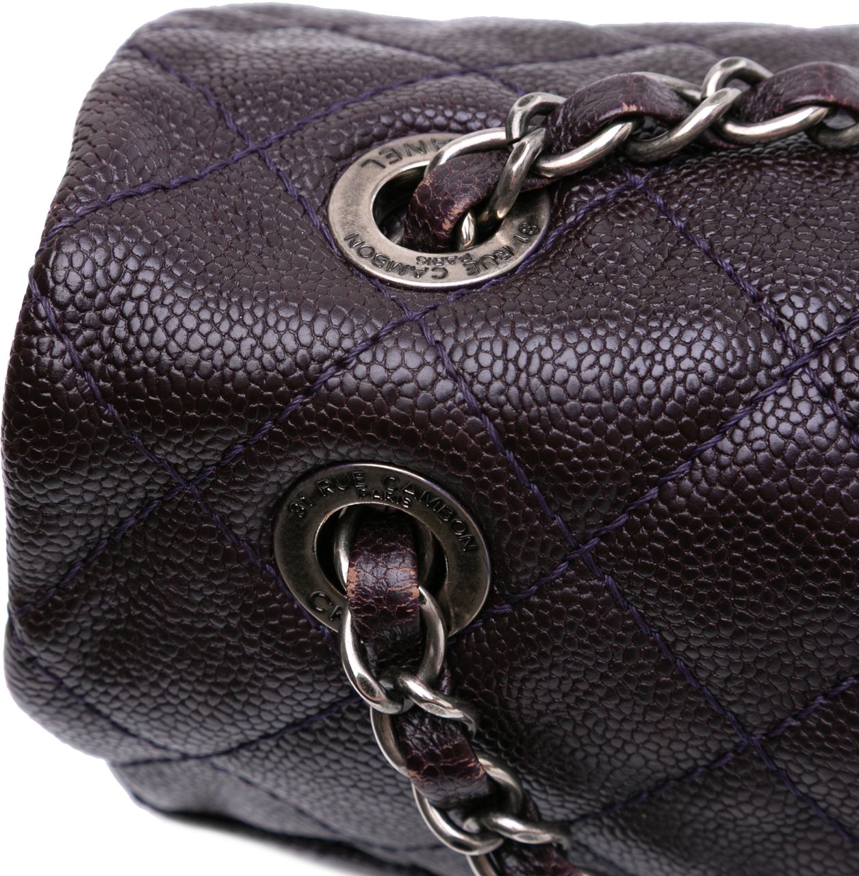 Chanel Jumbo Quilted Caviar Easy Flap Paars