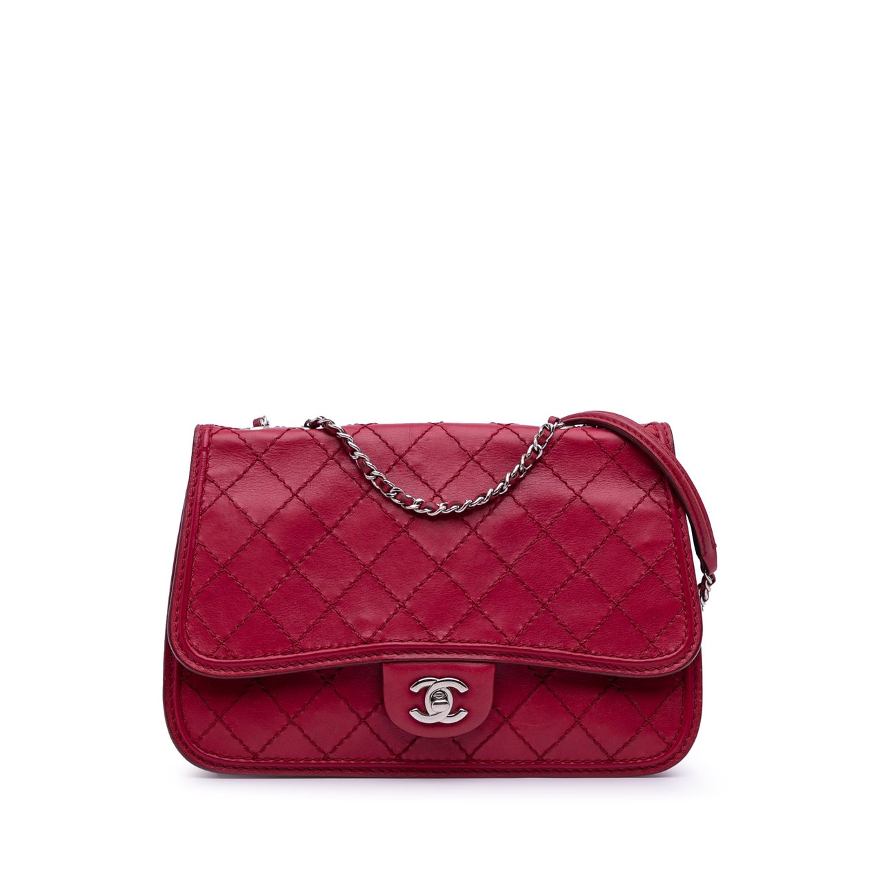 Chanel Medium Stitched Calfskin Citizen Flap Rood