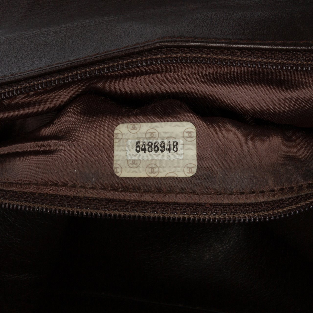 Chanel CC Lambskin Chain Shoulder Bag Bruin