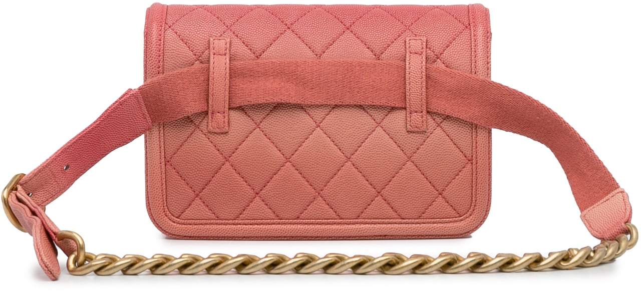 Chanel Caviar Sunset On The Sea Flap Belt Bag Roze