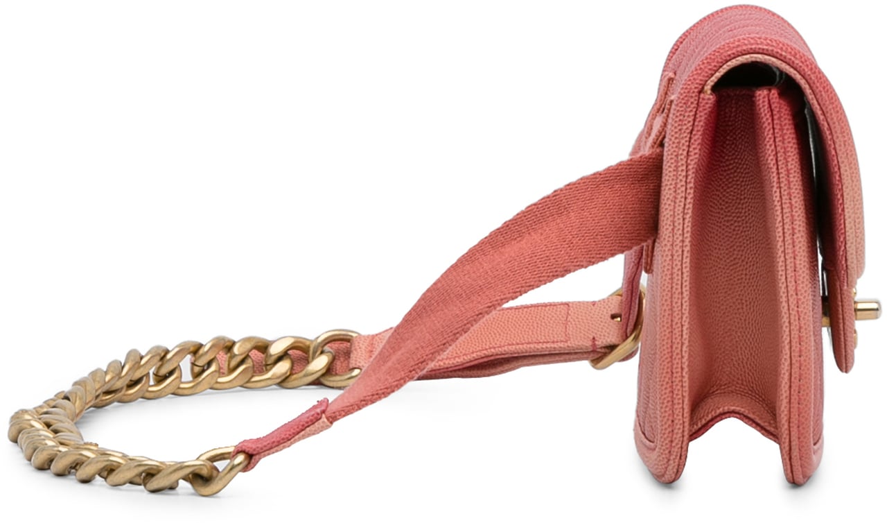 Chanel Caviar Sunset On The Sea Flap Belt Bag Roze