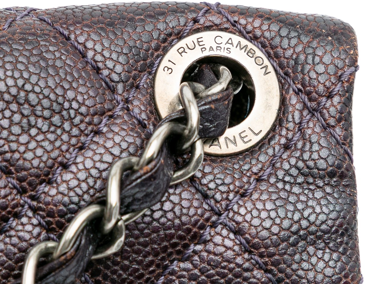 Chanel Medium Quilted Caviar Easy Flap Paars
