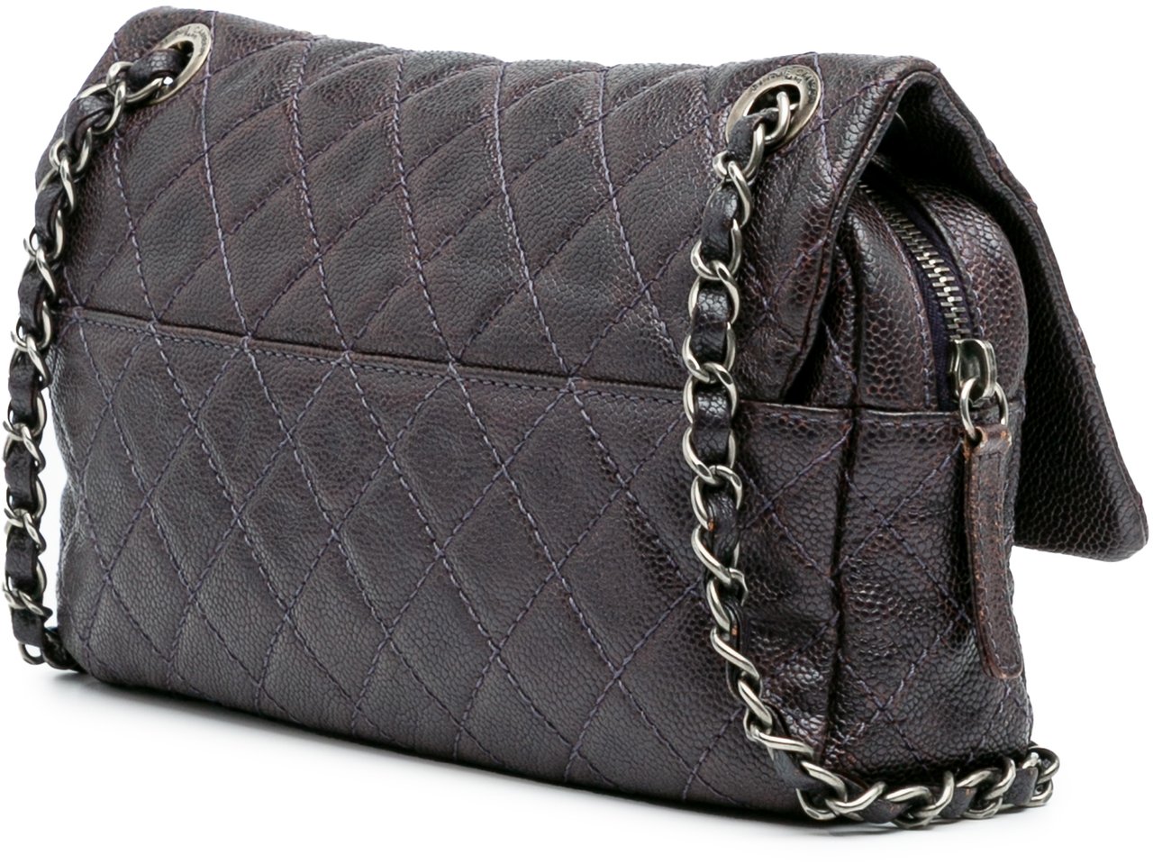 Chanel Medium Quilted Caviar Easy Flap Paars