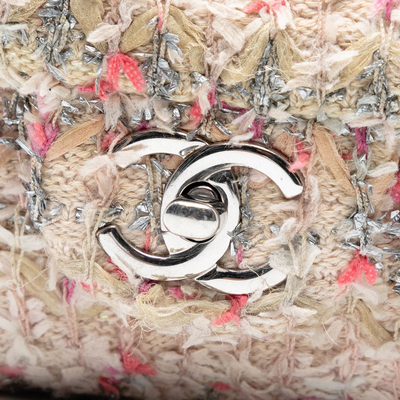Chanel Mini Rectangular Classic Tweed Single Flap Roze