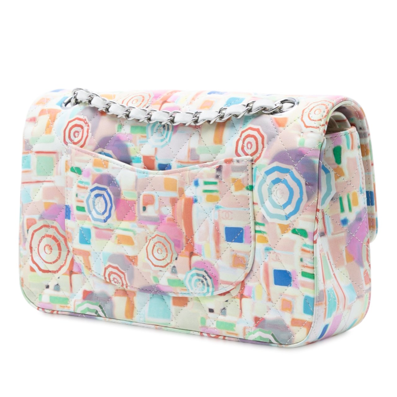 Chanel Medium Quilted Printed Leather Umbrella Double Flap Wit