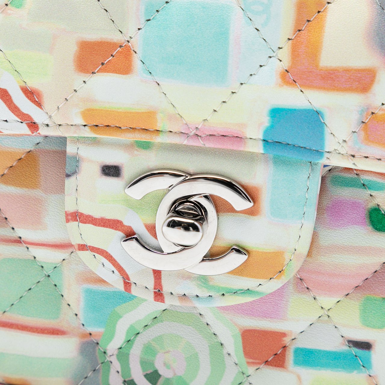 Chanel Medium Quilted Printed Leather Umbrella Double Flap Wit