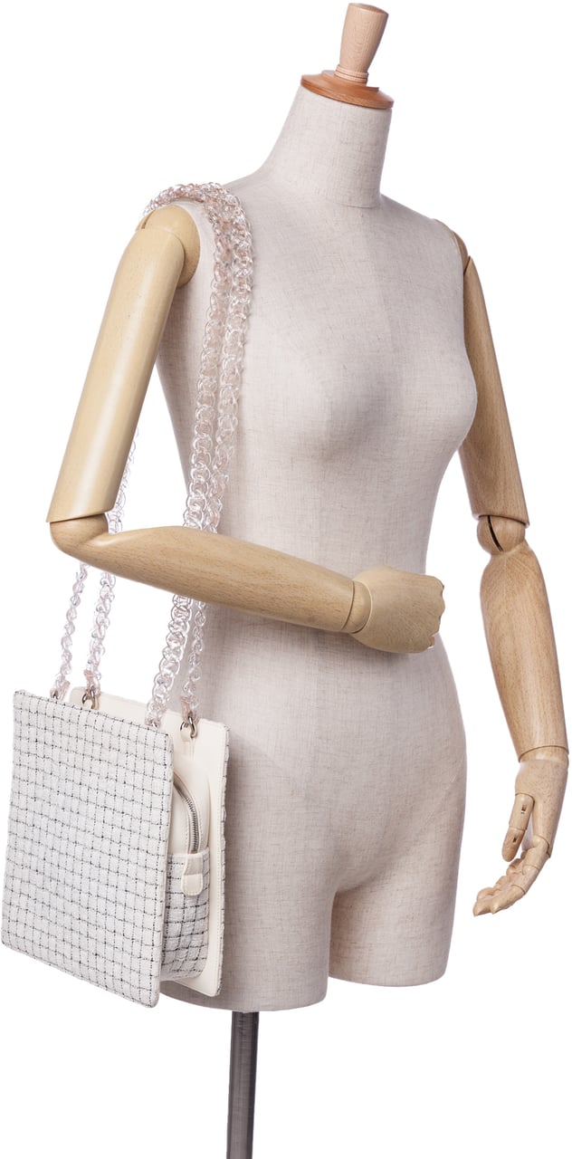 Chanel Tweed and Resin Zipped Shopping Bag Wit