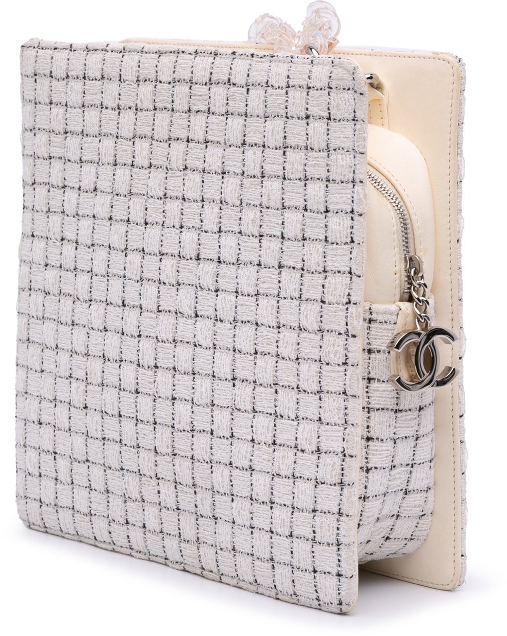 Chanel Tweed and Resin Zipped Shopping Bag Wit