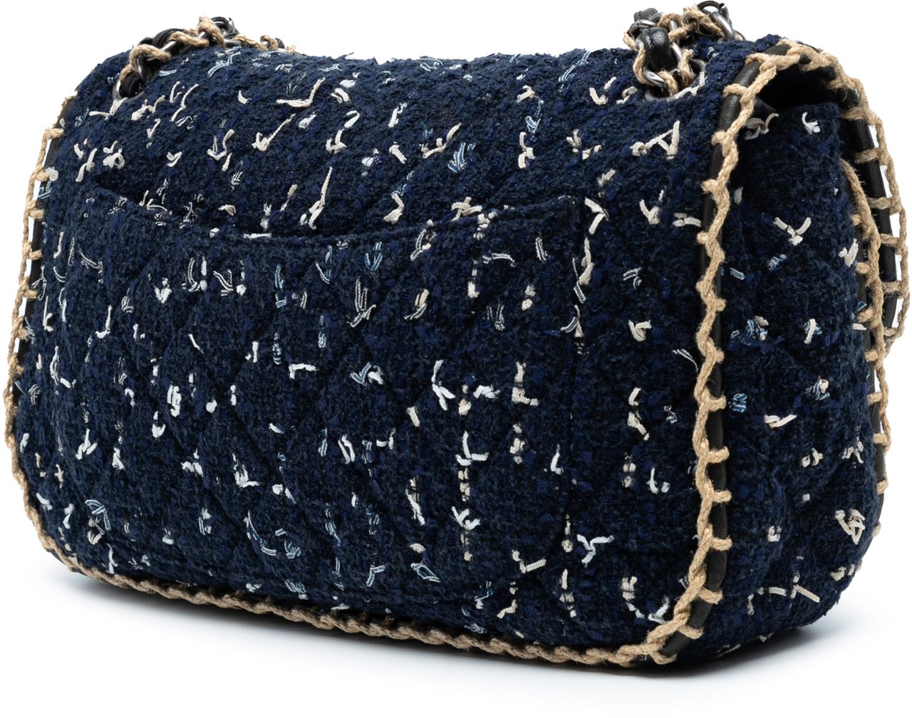 Chanel Quilted Tweed St Tropez Flap Blauw