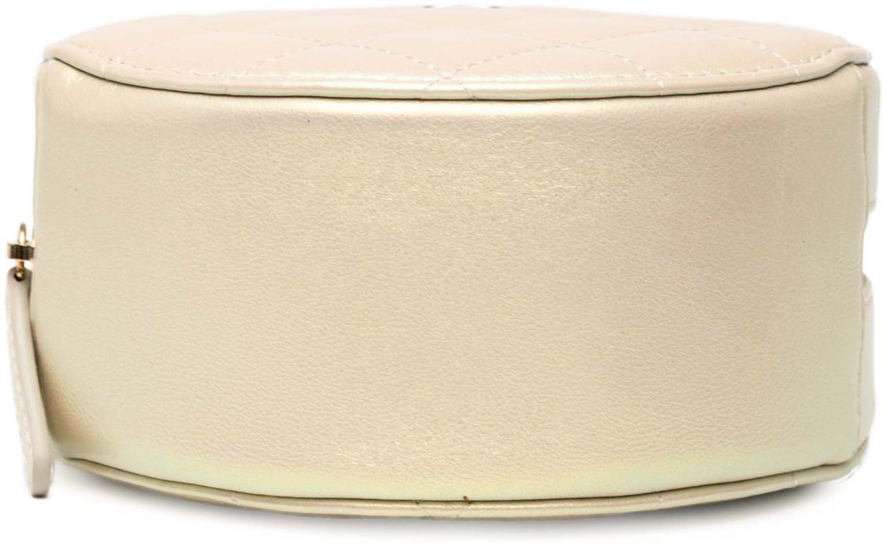 Chanel Iridescent Quilted Lambskin Round Clutch With Chain Wit