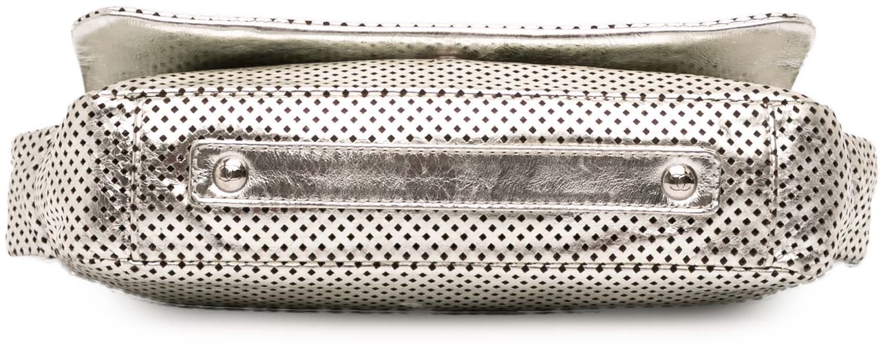 Chanel Metallic Glazed Calfskin Perforated Rodeo Drive Flap Zilver