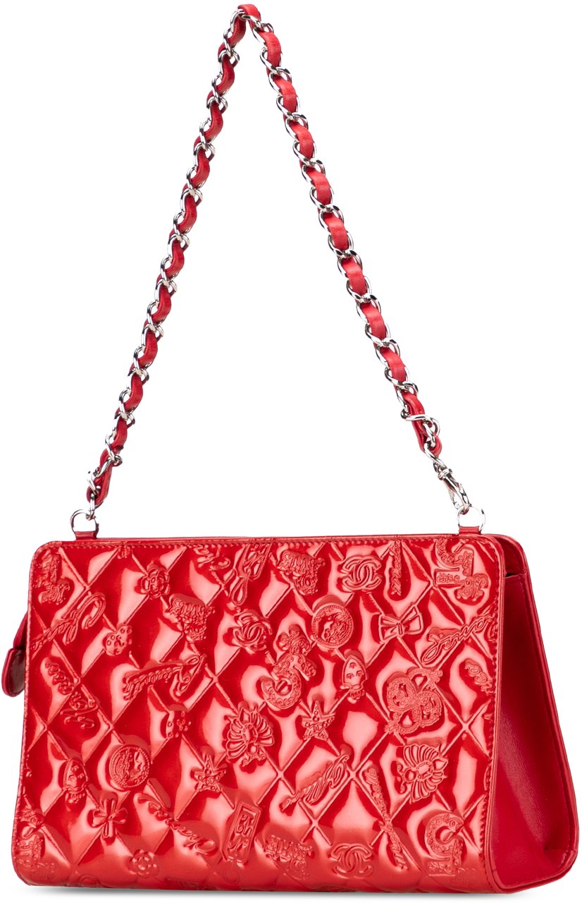 Chanel Patent Calfskin Lucky Symbols Pochette Rood