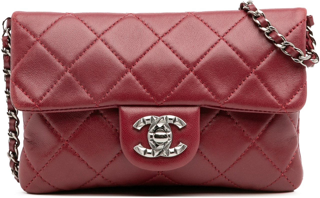 Chanel Mini Lambskin Mineral Nights Flap Rood