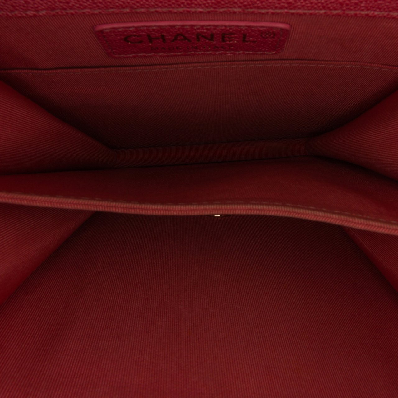 Chanel Quilted Caviar North South Boy Flap Roze