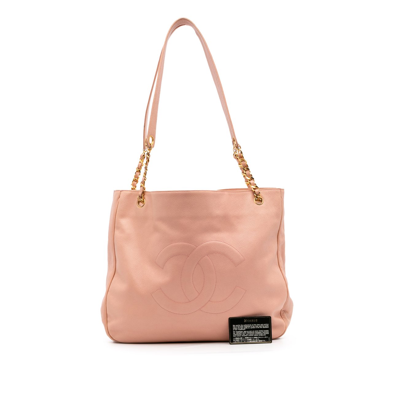Chanel CC Caviar Chain Tote Roze