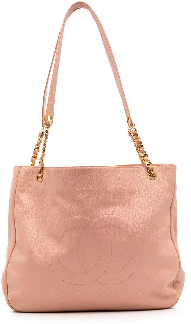 Chanel CC Caviar Chain Tote Roze