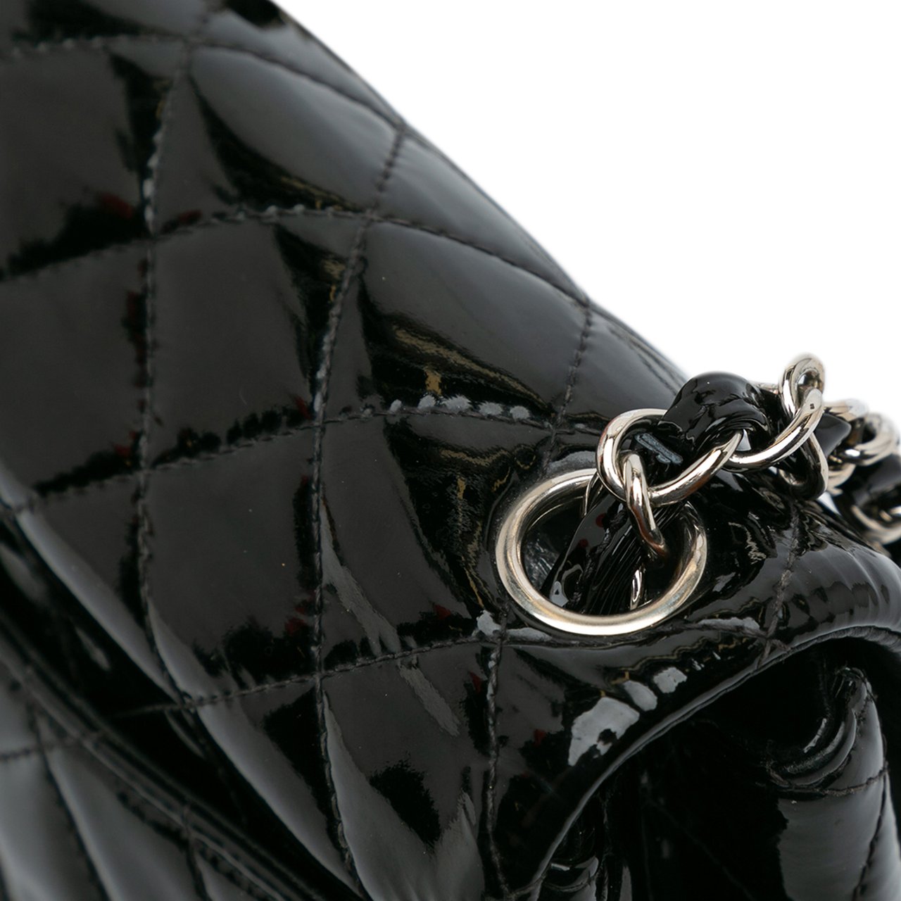 Chanel Mini Square Classic Patent Single Flap Zwart