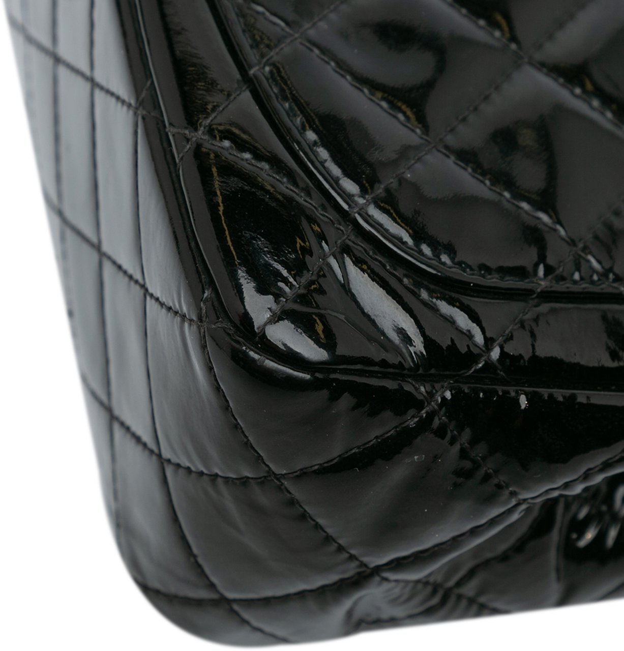 Chanel Mini Square Classic Patent Single Flap Zwart