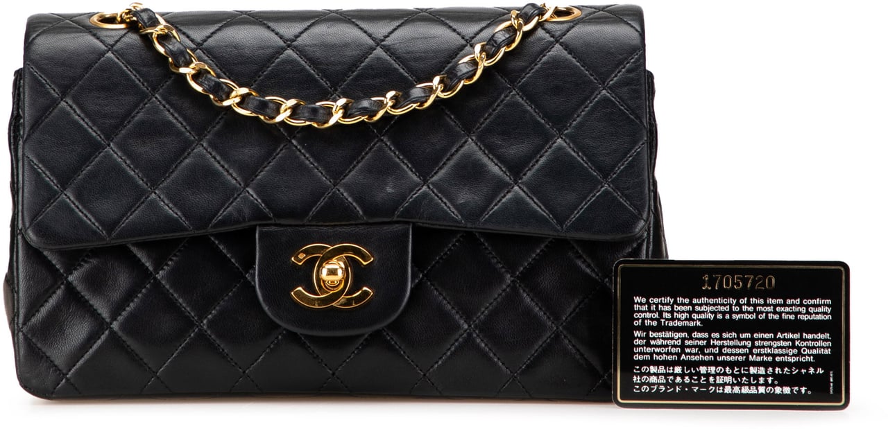 Chanel Small Classic Lambskin Double Flap Zwart
