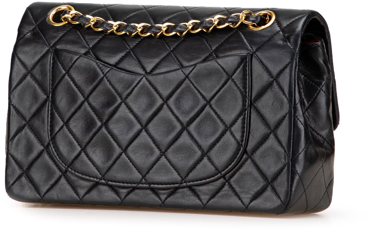 Chanel Small Classic Lambskin Double Flap Zwart