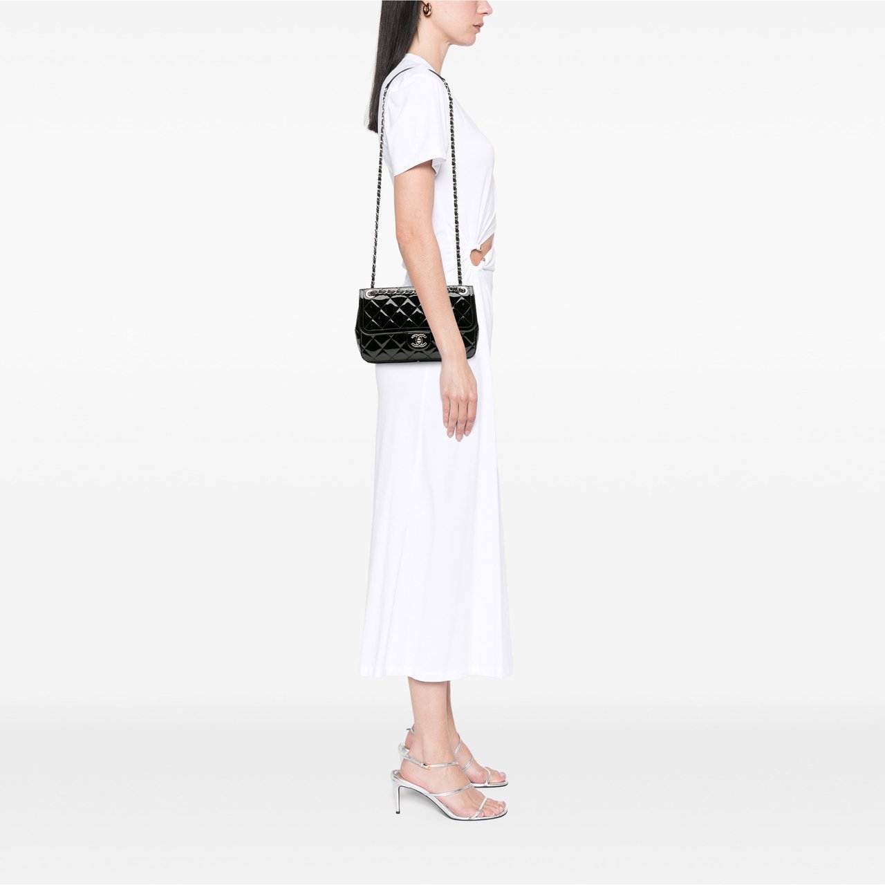 Chanel Medium Patent Coco Shine Flap Zwart