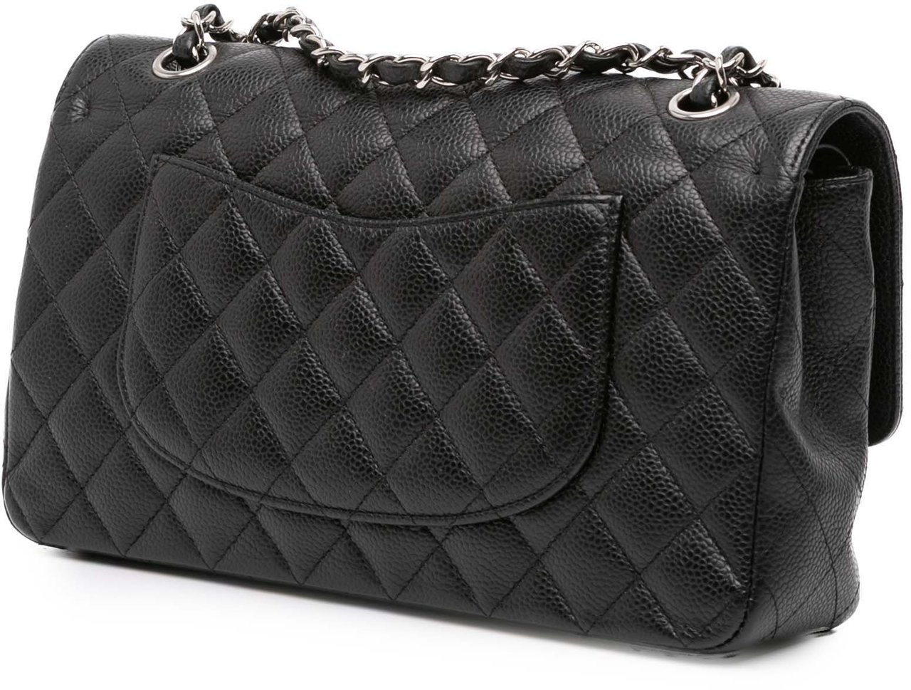 Chanel Medium Classic Caviar Double Flap Zwart
