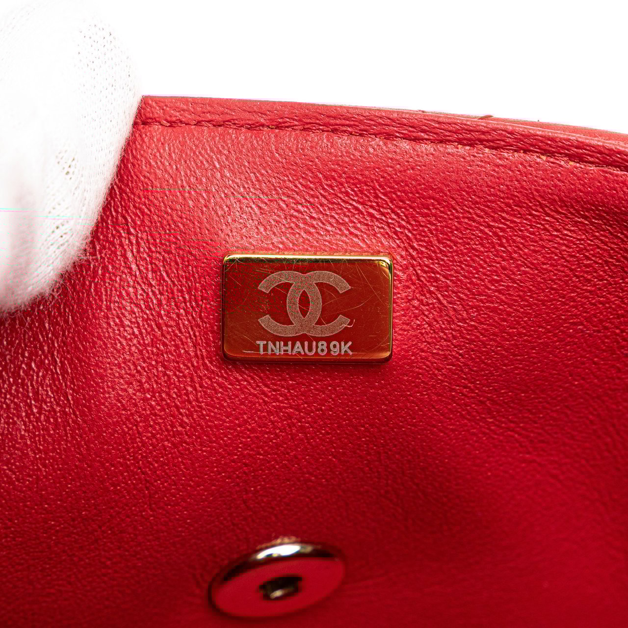 Chanel Mini Rectangular Lambskin Top Handle Single Flap Rood