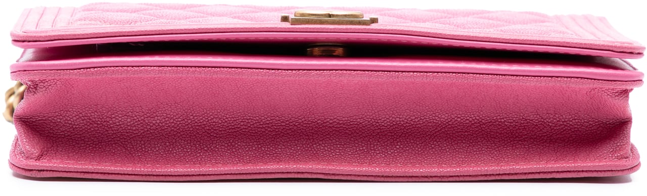 Chanel Small Quilted Caviar Boy Flap Roze