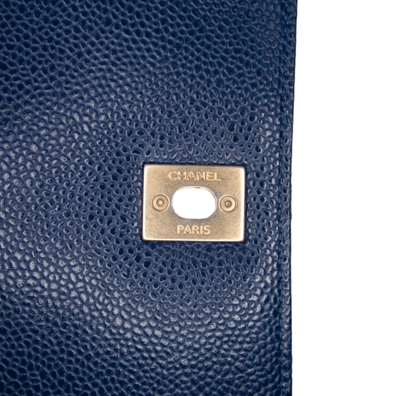 Chanel Small Quilted Caviar Carry Around Flap Blauw
