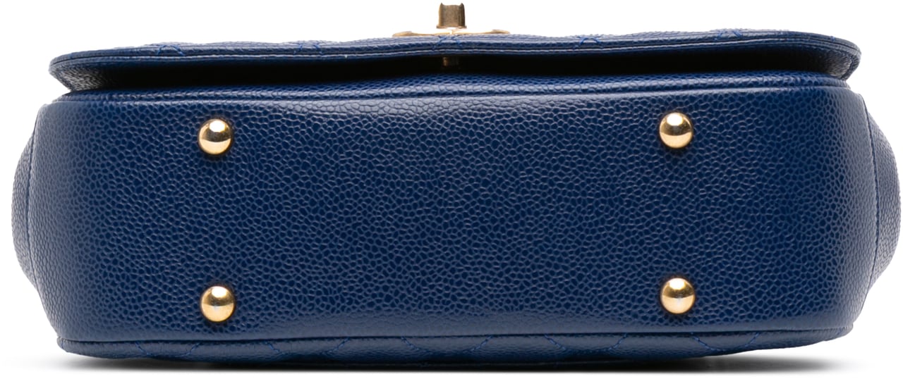 Chanel Small Quilted Caviar Carry Around Flap Blauw