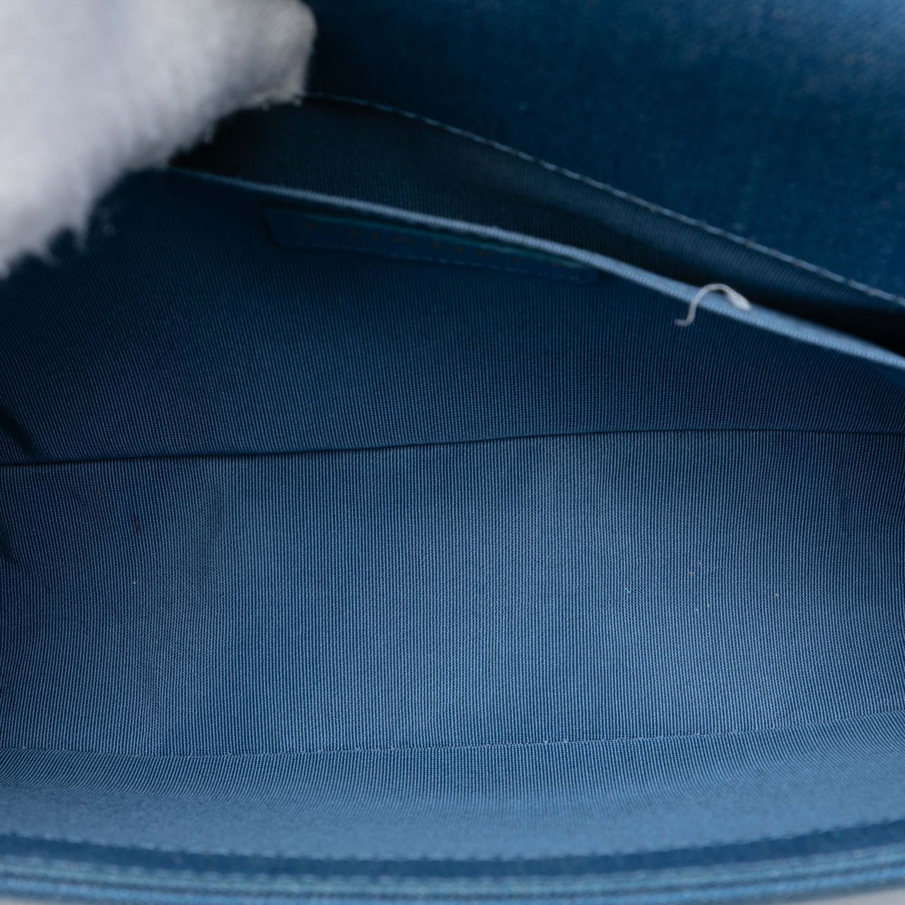 Chanel Old Medium Pleated Denim Boy Flap Blauw