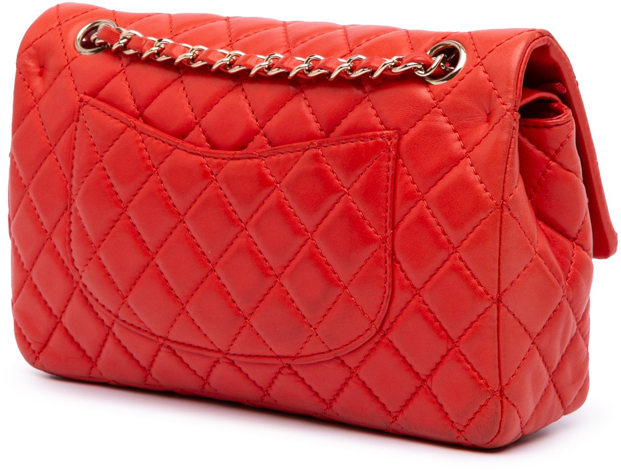 Chanel Medium Classic Lambskin Double Flap Rood
