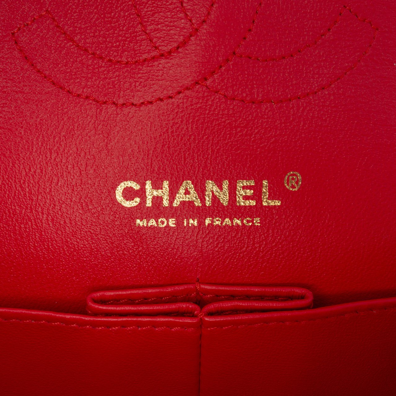 Chanel Medium Classic Lambskin Double Flap Rood