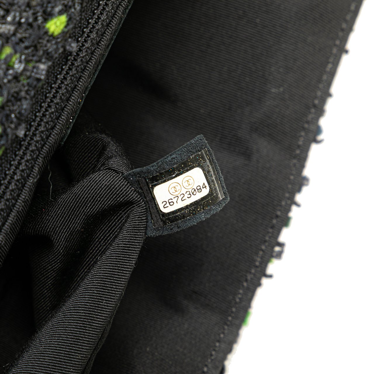 Chanel CC Tweed Flap Zwart