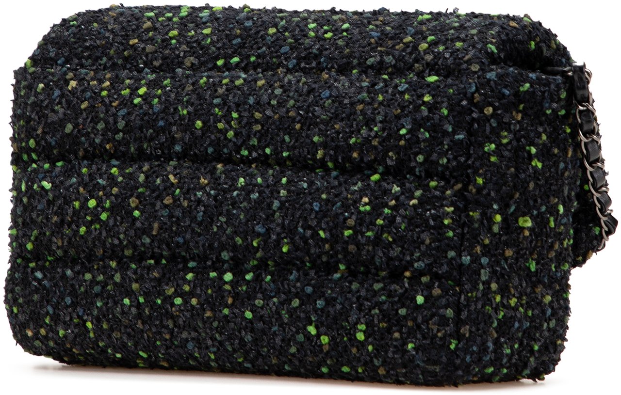 Chanel CC Tweed Flap Zwart
