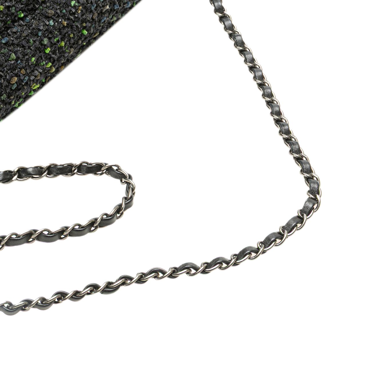 Chanel CC Tweed Flap Zwart