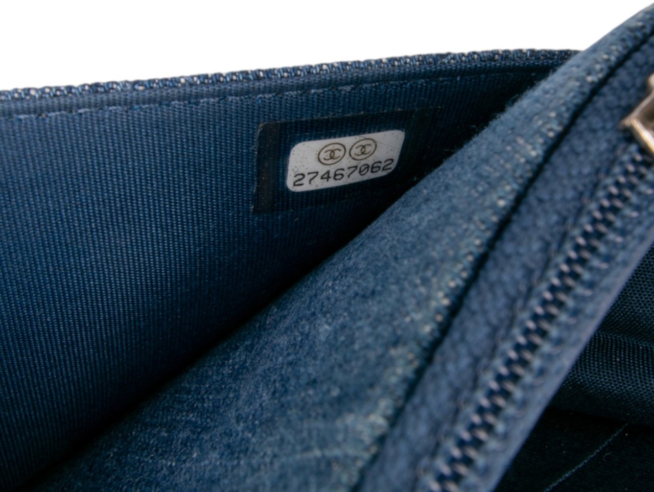 Chanel Quilted Denim Camellia Wallet On Chain Denim Blauw