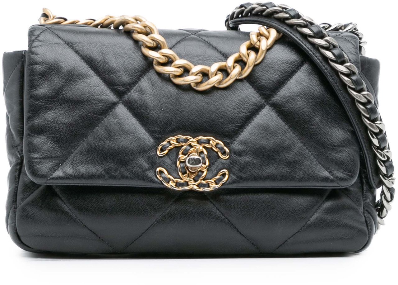 Chanel Medium Lambskin 19 Flap Zwart