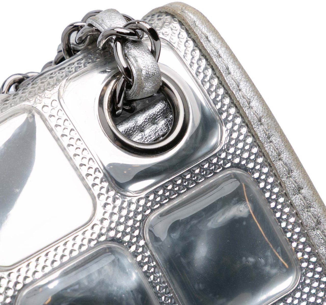 Chanel Vinyl Ice Cube Flap Zilver