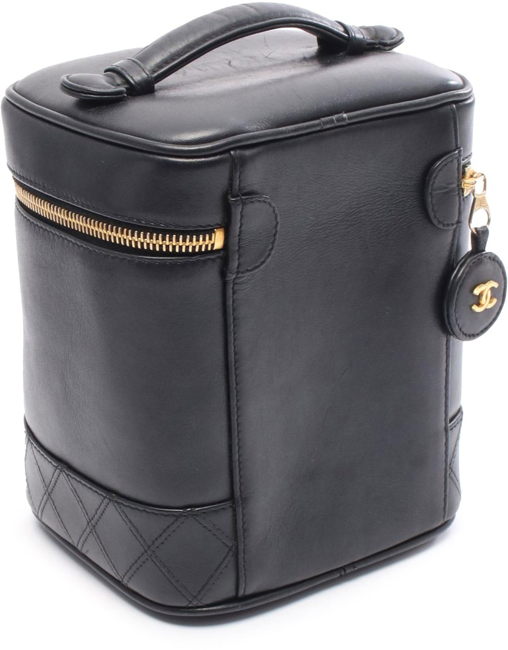 Chanel CC Lambskin Vanity Case Zwart