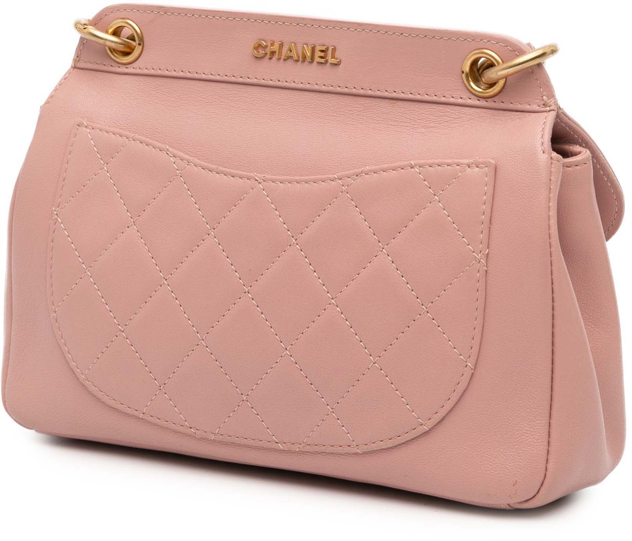 Chanel Quilted Lambskin Curved Flap Roze