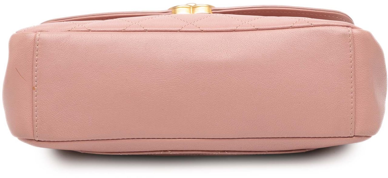 Chanel Quilted Lambskin Curved Flap Roze