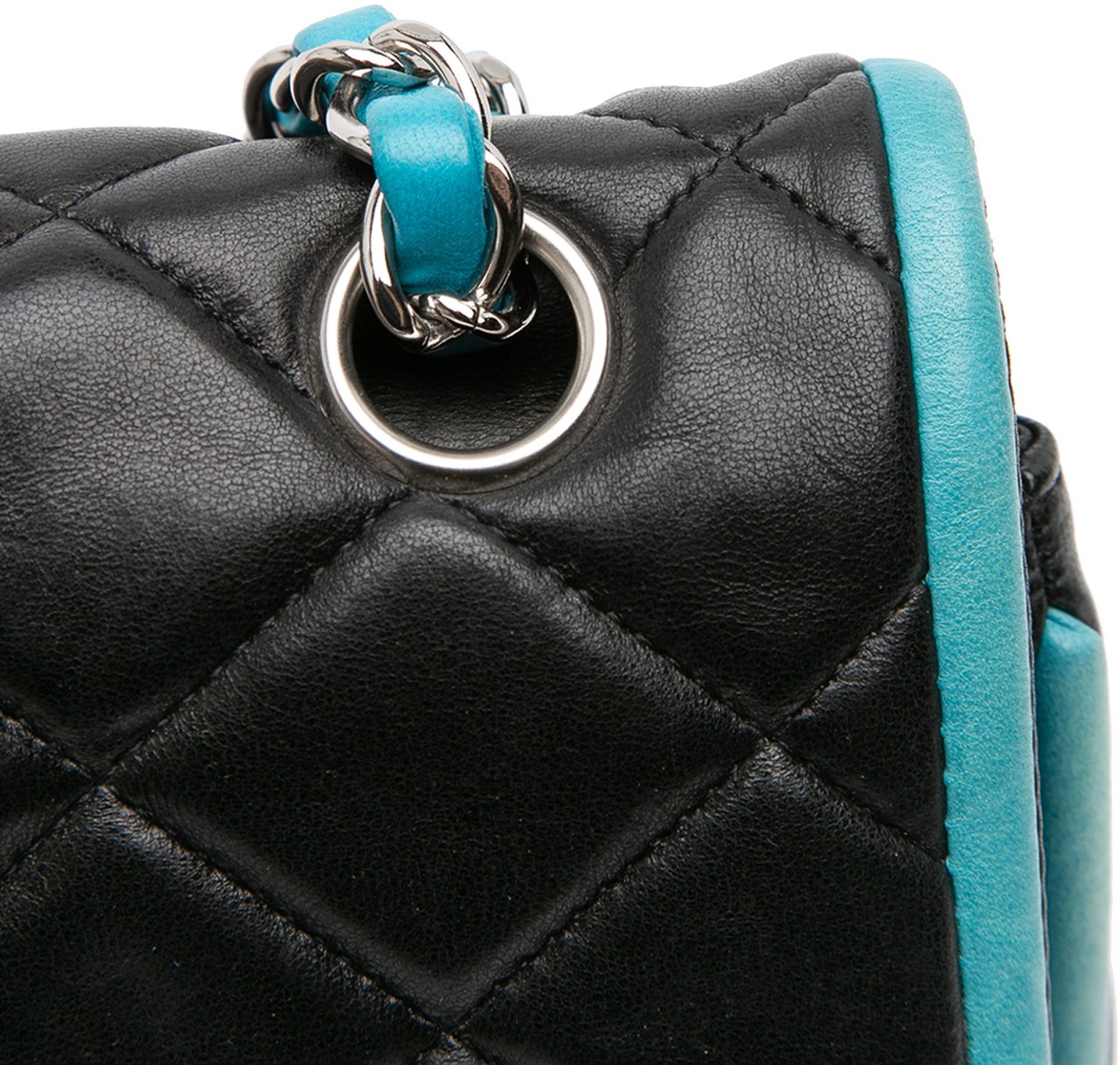 Chanel Medium Classic Bicolor Lambskin Double Flap Zwart