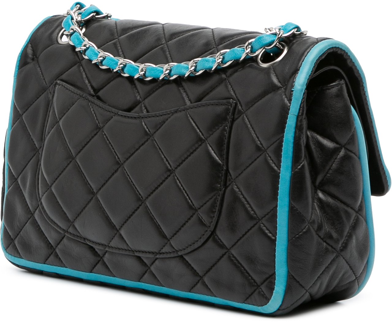 Chanel Medium Classic Bicolor Lambskin Double Flap Zwart