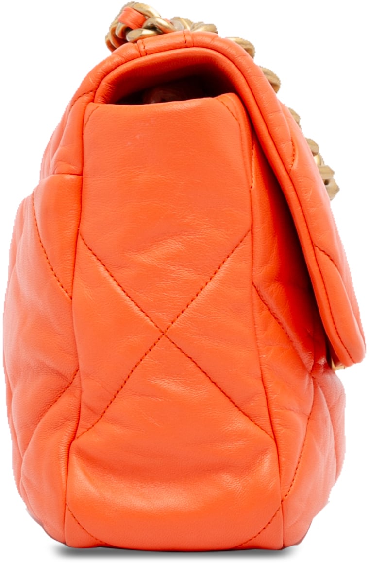 Chanel Large 19 Lambskin Flap Oranje