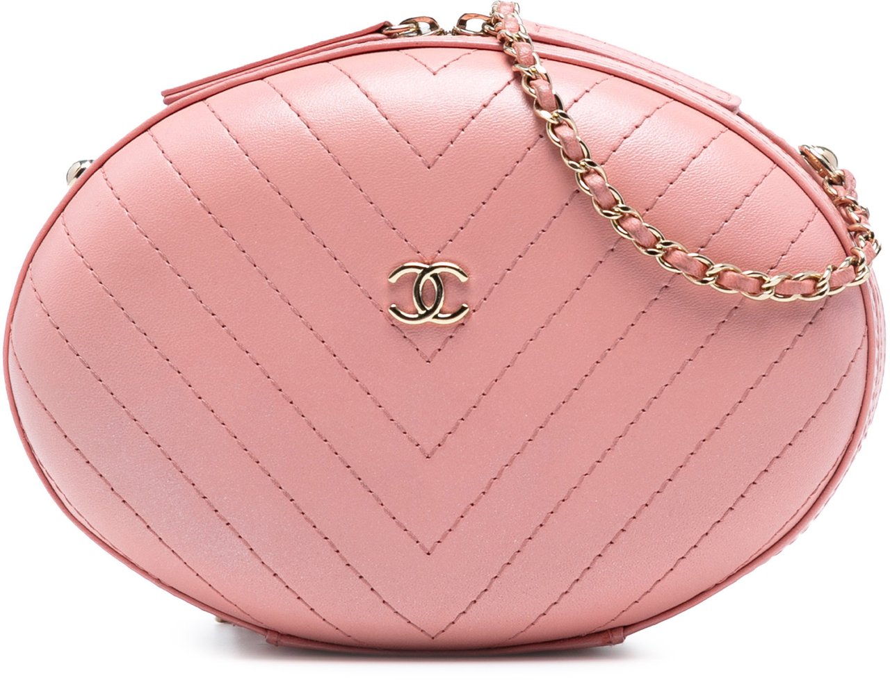 Chanel Chevron Stitched Calfskin La Pausa Evening Bag Roze