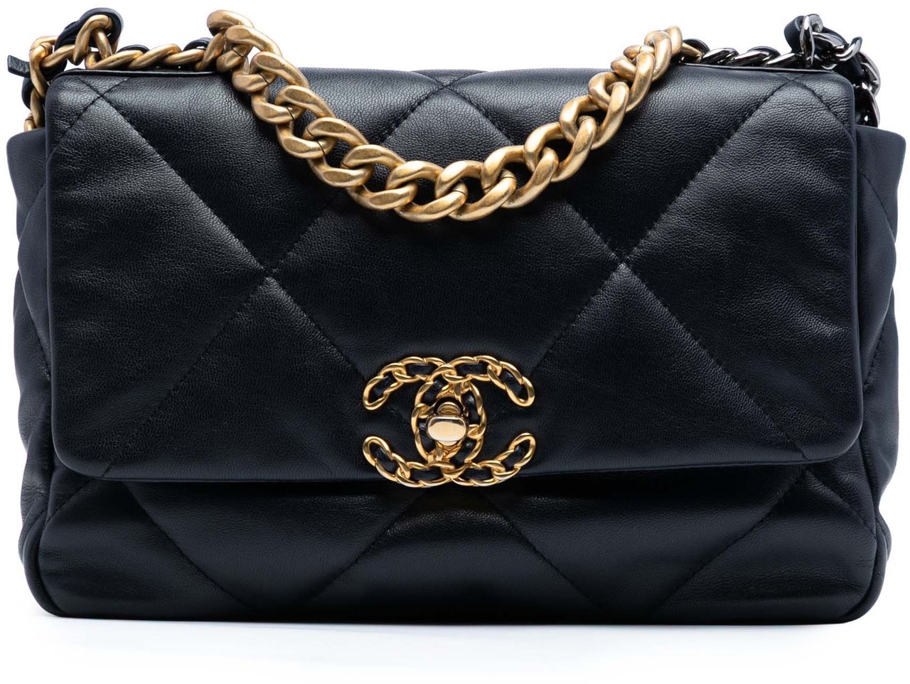 Chanel Medium Lambskin 19 Flap Zwart