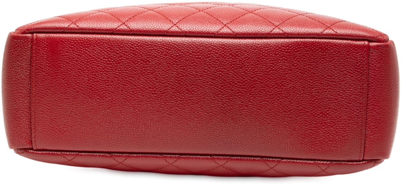Chanel Caviar Vertical Grand Shopping Tote Rood