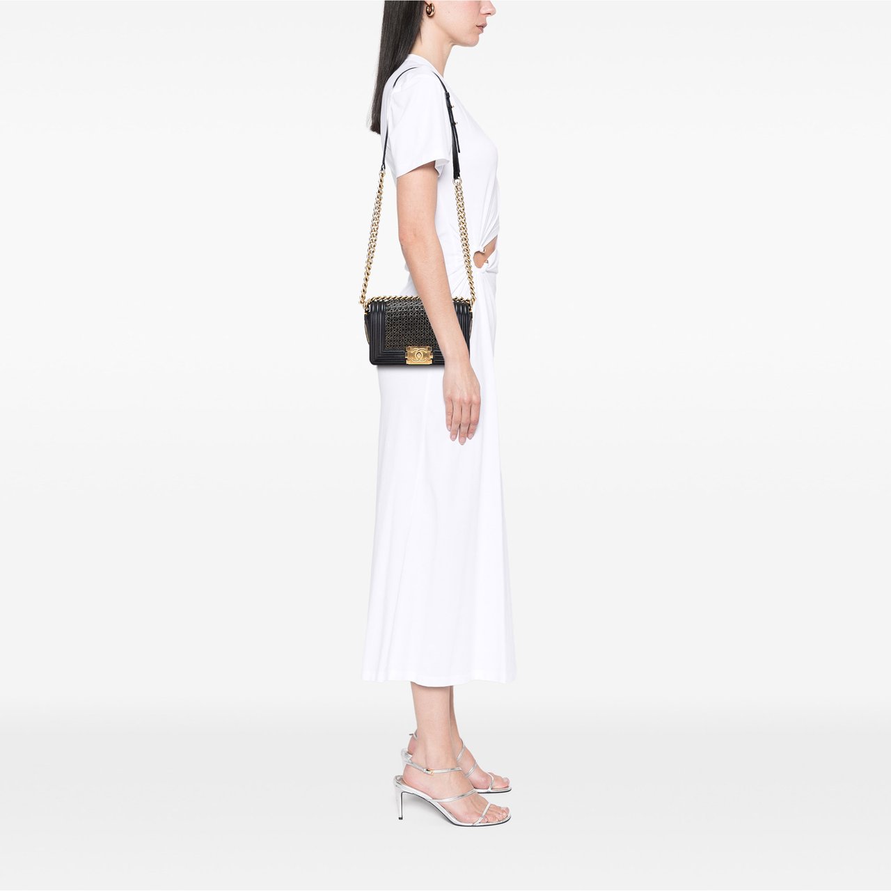 Chanel Small Braided Sheepskin Boy Flap Zwart