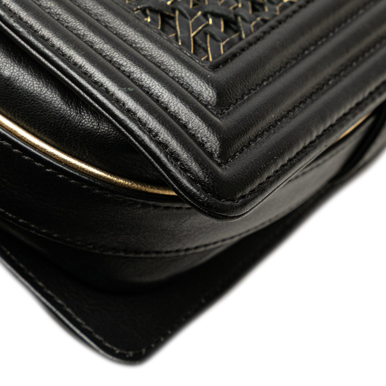 Chanel Small Braided Sheepskin Boy Flap Zwart